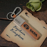 The Keychain Kingdom Premium Vintage Edition Og Leather Strap Metal Carabiner Keychain And Keyring (Compatible With Tata)