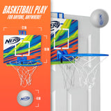 Nerf Mini Over The Door Basketball Hoop - Nerfoop Indoor Basketball Hoop For Kids - Toy Door Basketball Hoop + Mini Nerf Foam Ba