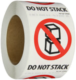 Aviditi Tape Logic 3 x 4, Do Not Stack Red/White/Black Warning Sticker, for Shipping, Handling, Packing, and Moving (1 Roll o