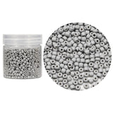 Bala&Fillic Grey Color 4mm Glass Seed Beads About 1400pcs in Box 6/0 Glass Craft Seed Beads for Jewelry Making (Grey -Size 4mm)