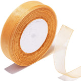 Bsikon 3/4 Inch Sheer Organza Ribbon 50 Yards Gold Chiffon Ribbon for Gift Wrapping,Bouquets,Wedding,DIY Craft