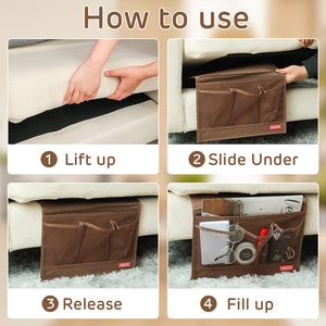 HAKACC Bedside Organizer, Bedside Storage, Bedside Caddy, Bed Organizer Hanging Pocket, Remote Holder for Bed Accessories