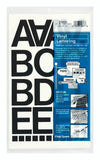 Chartpak SelfAdhesive Vinyl Capital Letters and Numbers, 2 Inches High, Black, 77 per Pack (01050)