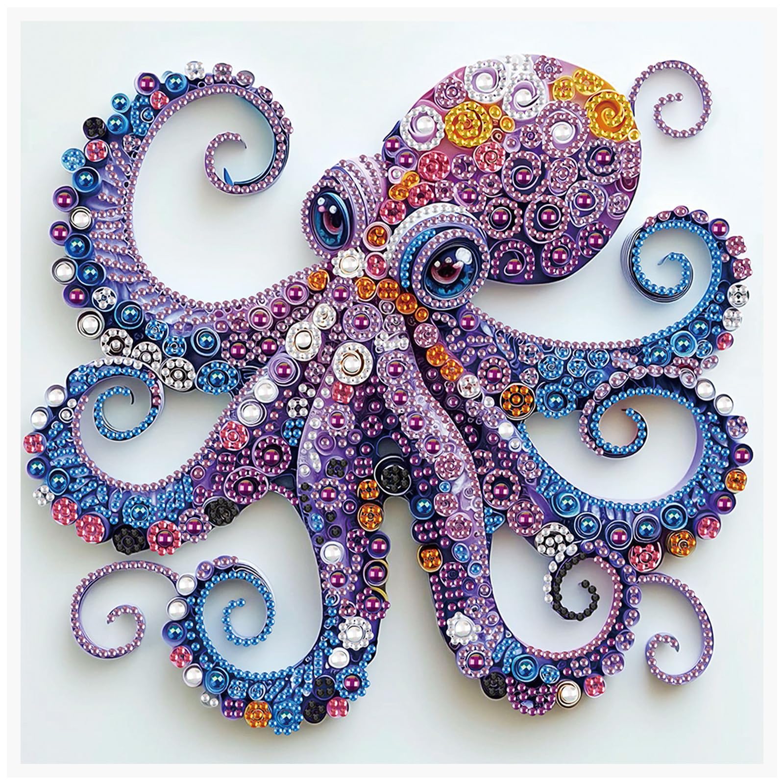 MVVMTOP Diamond Art Painting Kit, 5D DIY Octopus, Special Shape Crystal Artificial Diamond Partial Mosaic Handicraft for Beginne