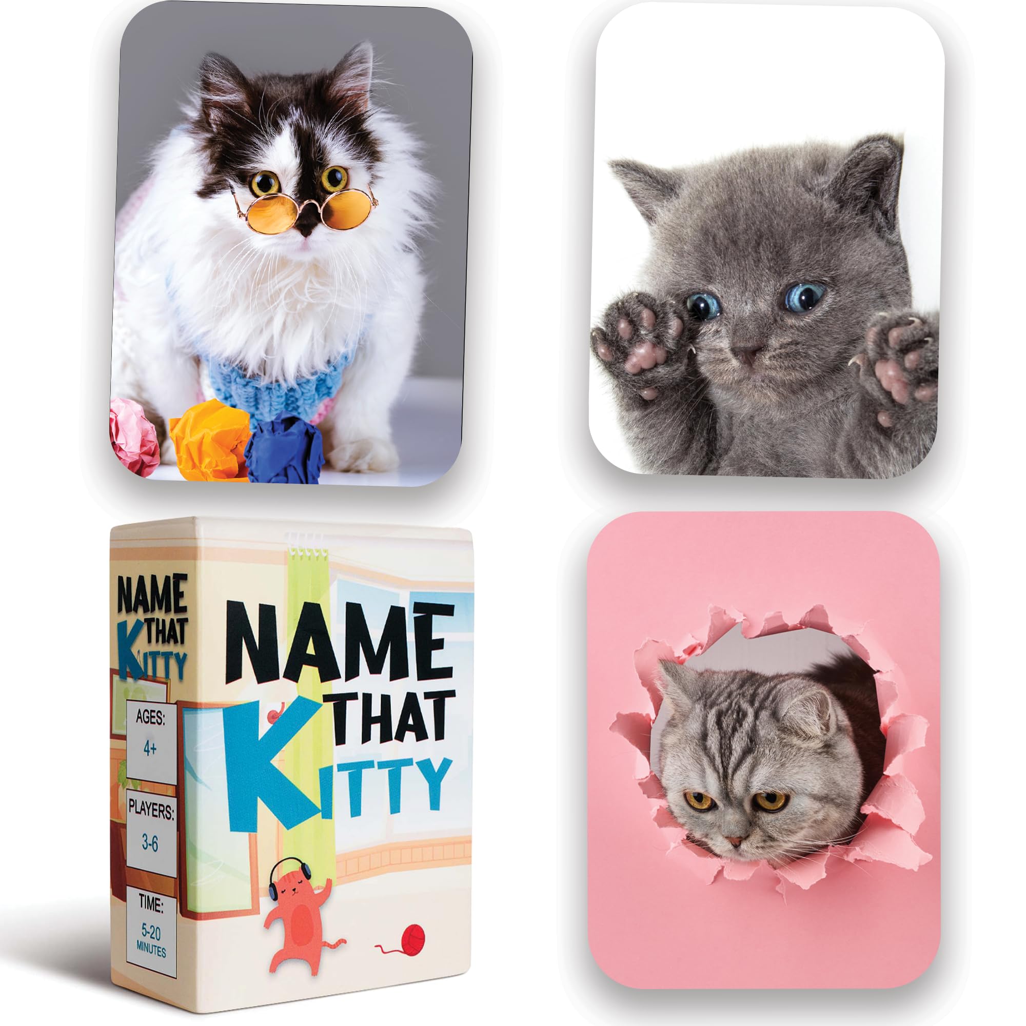 Name That Kitty - Cat Card Game for Kids 8-12 is Great for Cat Crafts, Cat Games, and Cat Memory Fans! Fun for Families, 9-Year-