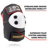 187 Killer Pads Skateboarding Knee Pads, Elbow Pads, And Wrist Guards, Six Pack Pad Set, S/M, Caballero (Spsm205)