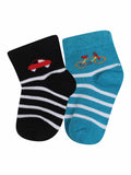 Bodycare Boys Printed Socks Pack Of 2 Black & Turquoise