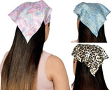 Head Hair Bandana Triangle Band With Elastic Digital Printed Silky Satin Fabric For Girls And Women Use Combo Of Two (Paisley Pr