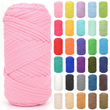 Tshirt Yarn for Crocheting,Rosy Pink T Shirt Chunky Elastic Fabric Thick T-Shirt Crochet Yarn for Beginners Crocheting Hand Knit