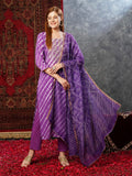 Anni Designer Women'S Cotton Blend Straight Printed Kurta With Pant & Dupatta (Doremi Purple-Jl_S_Purple_Small),Purple,S,,,