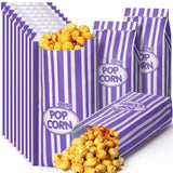 Sherr 1000 Pcs 2oz Purple Popcorn Bags Bulk Retro Stripes Disposable Popcorn Bags for Circus Carnival Party Favors Movie Nights 