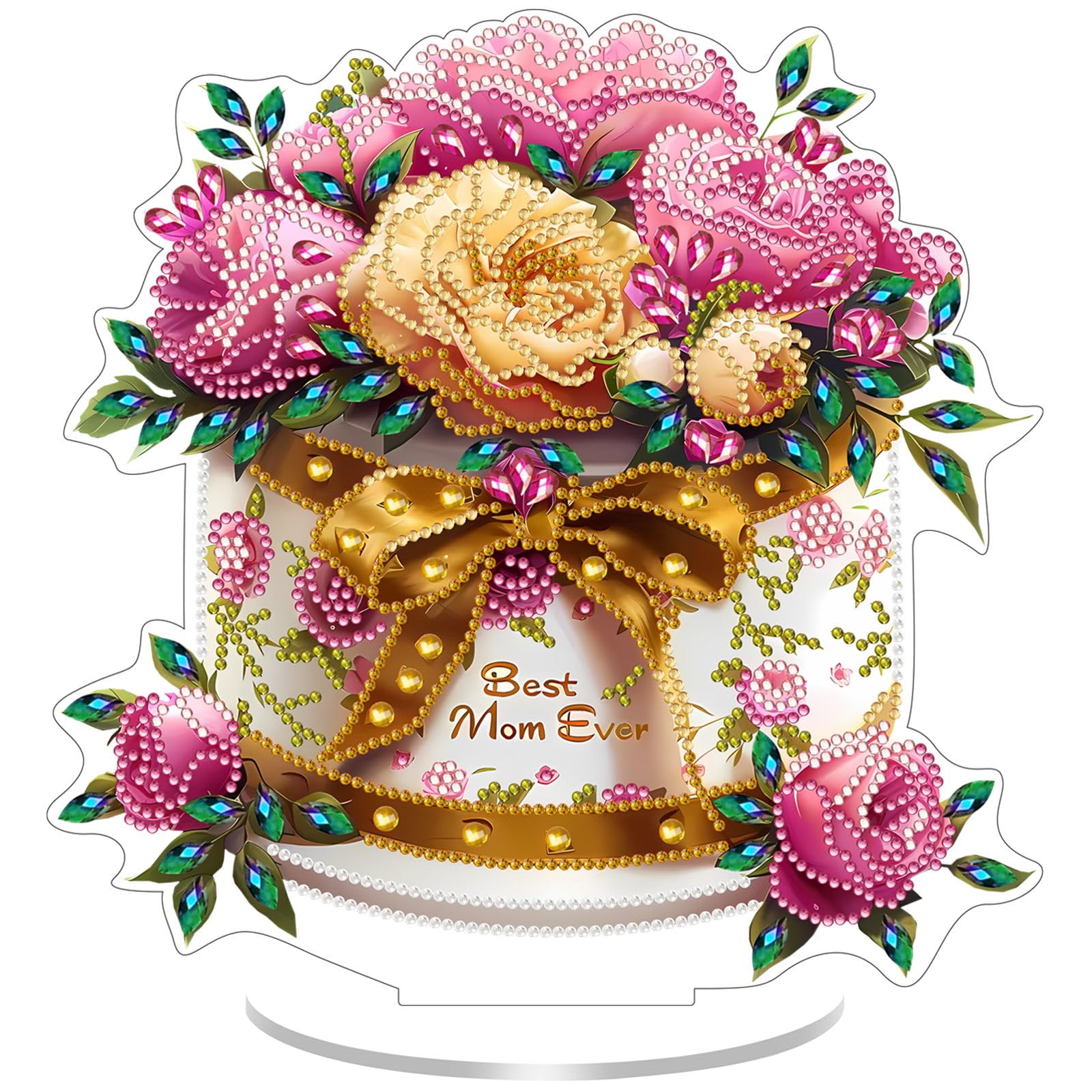 VODAPYC Tabletop Diamond Art Painting Kit, DIY Stand Up Double Sided Desktop Ornament Special Shaped Rhinestone Desk Placement O