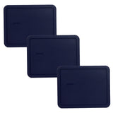 Pyrex 7212-PC Blue Plastic Replacement Food Storage Lid - 3-Pack Made in the USA