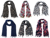 Fusfus WomenS Printed Scarf And Stoles, (Multicolor, Fs081) Pack Of 6