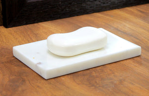 StonKraft KLEO Marble Stone Soap Dish Soap Holder Bath Accessories Bathroom Accessories (Rectangular)