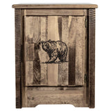 Montana Woodworks Homestead Collection Accent Cabinet With Laser Engraved Bear Design, Right Hinged, Stain & Clear, Stained & Cl