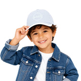 Mhax Boys & Girls Curved Baseball Cap Adjustable Kids Hat Lightweight Cotton Caps For School, Travel & Sports (Light Blue)
