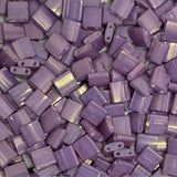 Miyuki Tila Beads - 2 Hole Square Beads, 5x5x1.9 mm, 5 Grams Glass Beads Orchid Lilac (TL1867)