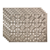 FASDE Traditional Style/Pattern 1 Decorative Vinyl 18in x 24in Backsplash Panel in Brushed Nickel (5 Pack)