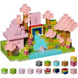 Uucoco 100PCS Magnetic Blocks - Build Forest World Set, STEM Sensory Gifts for Princess, Creative Kids Games, Kid Building Toys 