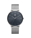 Mvmt Legacy Qtz Basic Slim Blue Round Dial Men'S Analog Watch|Stainless Steel Material|Silver Color Band - 28000089-D