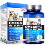 Omega-3 Fish Oil for Dogs, Omega 3 Fish Oil with EPA & DHA Supports Dogs Seasonal Allergies Relief, Boosts Immune Function, Itch