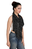 Verismo Scarf, Soft Polyester Quality Beautiful Heart Printed Black Colour Cute Scarf For Everyday Use. Size 50X180Cms.