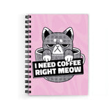 Plan To Gift Coffiee Cat Spiral Wiro Unruled Blank Pages Notebook Diary Journal Drawing Book SizeA5(6X9 Inches) (Coffiee Cat)