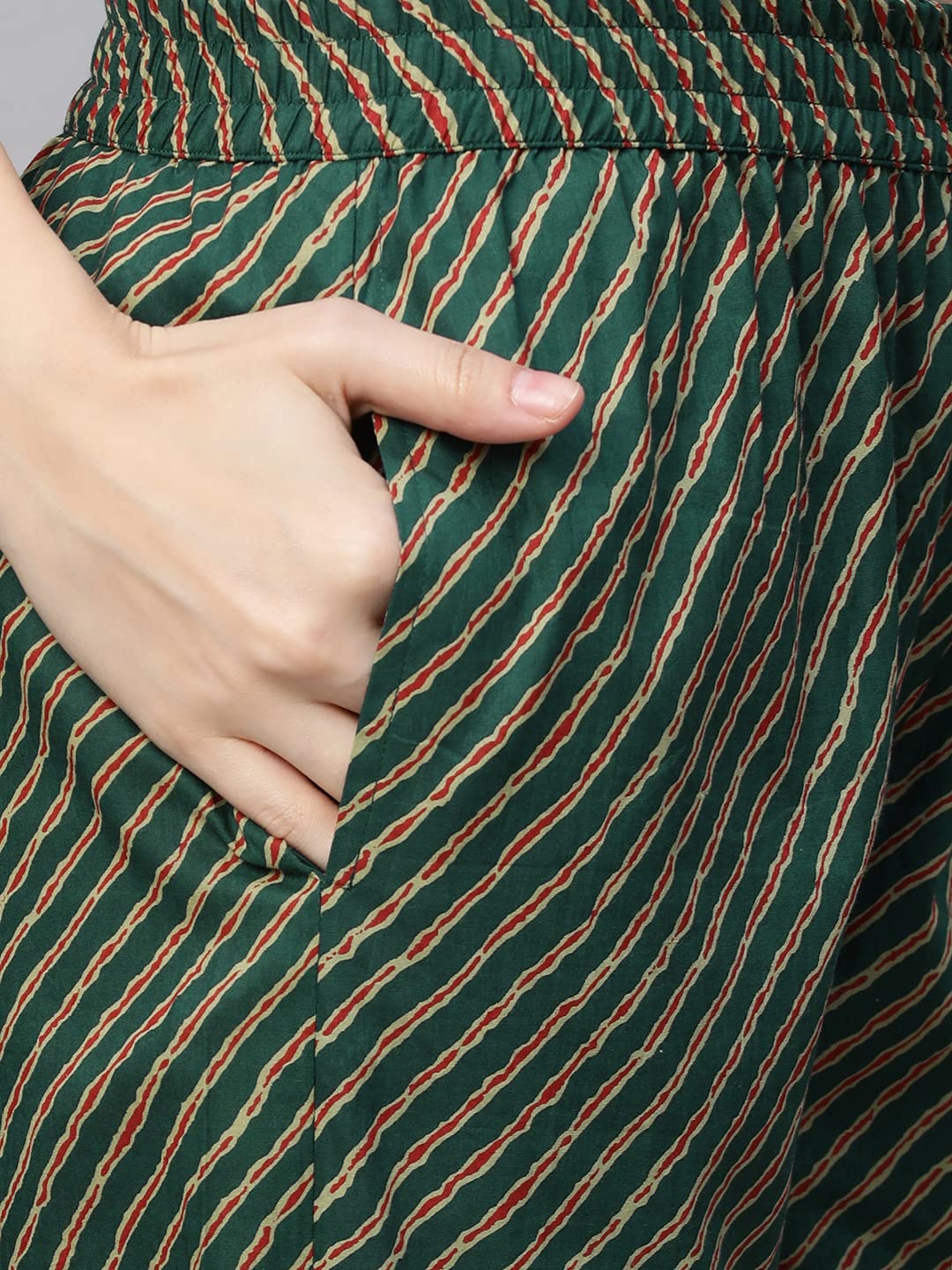 Anni Designer Women'S Cotton Blend Printed Straight Kurta With Pant (Jinki-Light Green_M_Dark Blue_Medium),Light Green,M,Cotton Blend,Regular,Pants