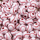 CZZZY 200Pcs Sports Beads Acrylic Baseball Bead 12mm Sports Style Beads for Jewelry Making Crafts DIY Necklace Bracelet Making(B