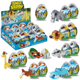 Wild Safari Toys - 12 Surprise Animal Eggs Standard Size Building Blocks STEM Toys - Educational Kids 3D Puzzle Party Favors