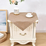 Wolkemer 2 Pack Faux Linen Small Square Tablecloth Heavy Duty Fabric Nightstand Table Cloths 24 x 24 Inch Flaxen Farmhouse Rusti