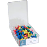 Pushpins 3/8Inch Point 1/2Inch Heads 100/BX Assorted, 81001