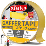 XFasten Yellow Gaffers Tape 2 Inch x 30 Yards, Cable Management Gaffer Tape, Ideal Indoor, Outdoor Pro Gaff Tape 2 Inch, Non-Ref