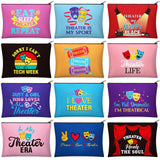 Reginary 12 Pcs Theater Makeup Bags Bulk Theater Gifts for Women Musical Broadway Cosmetic Bags Zipper Pouch Drama Comedy Traged