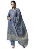 Libas Women'S Linen Kurta Sets (48867_Blue_L)