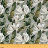 Feelyou Floral Fabric by The Yard, Flower Botanical Branches Upholstery Fabric for Chairs, Tropical Leaves Decorative Fabric for
