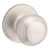 Kwikset Cove Interior Passage Door Knob, Handle For Closet and Hallway Doors, NonLocking Doorknob in Satin Nickel, with Microba