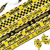 NUVCELKA Caution Tape Ribbon 6 Pack, 5/8 Grosgrain Crime Scene & Construction Ribbons - 18 Yards (Police Line, Warning, Danger) 
