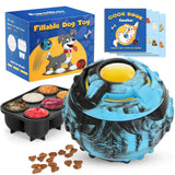 4-IN-1 Dog Toys - Frozen Dog Treat to Keep Them Busy, Treats Puzzle Ball Toy, Interactive Treat Dispensing Dog Toy, Durable Rubb