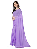 Shiv Textiles Womens Georgette Sequins Ready To Wear One Minute Saree For Women With Unstitched Blouse.(Purple)