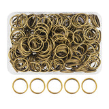 Mandala Crafts 14mm Antique Brass Double Jump Rings for Jewelry Making - 300 Pcs Small Split Key Rings Set for Crafts, DIY Keych