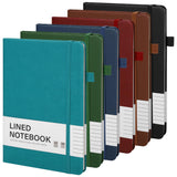 Aodaer 6 Pcs A5 Lined Journal Notebook 100 GSM College Ruled Hardcover Notebook for Men Women, 128 Pages PU Leather Notepad with