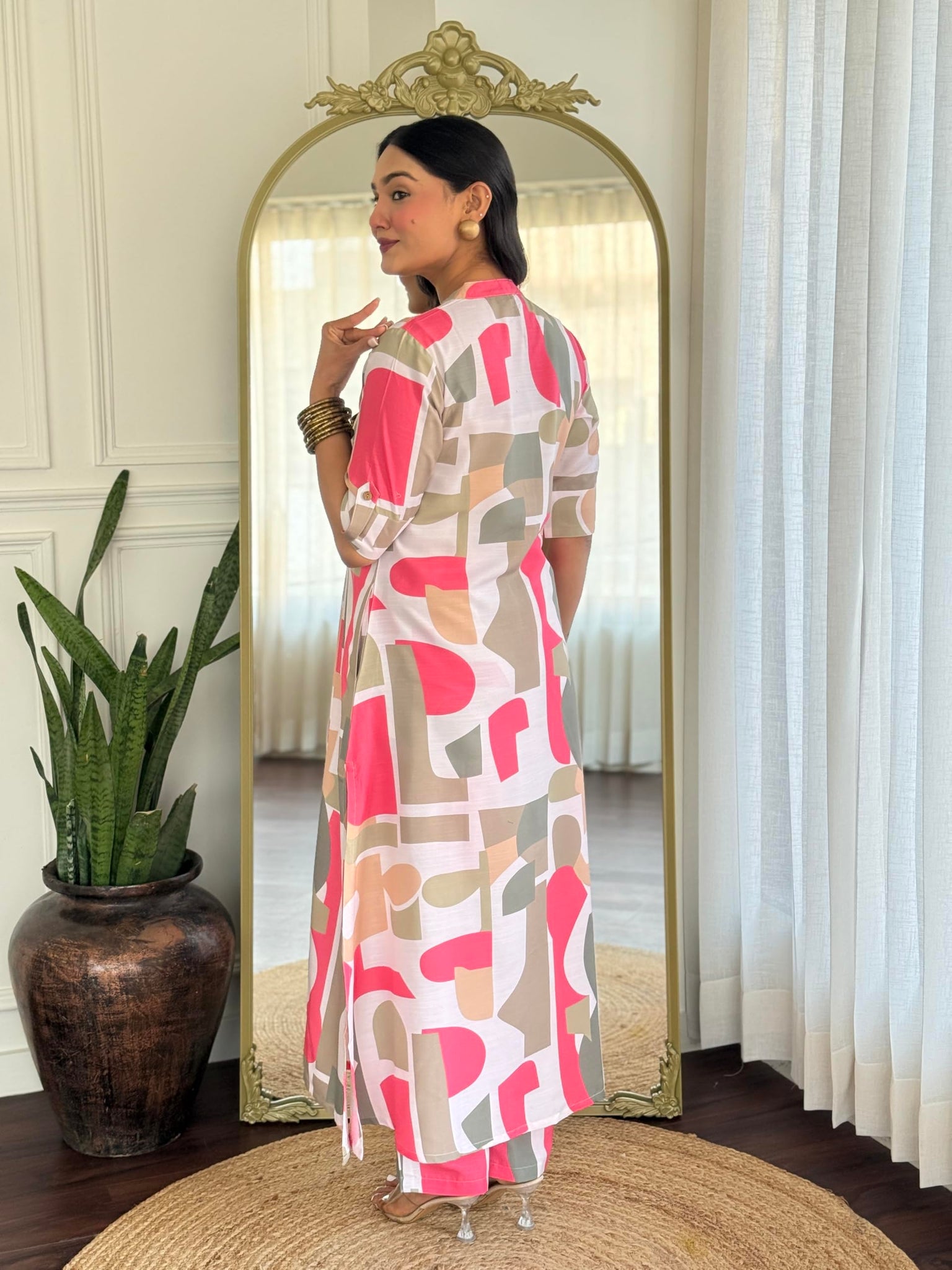 Anni Designer Women'S Rayon Viscose A-Line Printed Kurta With Pant (Eshwari Multi-Vks01_5Xl_Multicolor_Xxxxx-Large),Multicolour,5XL,Rayon,A-Line,