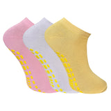 Soxbae Socks For Women | Cotton Anti Skid Ankle Length Socks For Gym, Yoga, Jogging And Running | Free Size | 3 Pairs, MultiCol