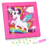 SATINIOR Diamond Gem Kits with Frame for Kids 5D Cute Unicorn Party Favors Diamond Art Crafts DIY 5D Painting Art Kits for Chris