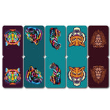 woopme Set of 5 Magnetic Colorful Tiger Graphic Bookmark for Book Lovers Readers Students Gift Magnetic Page Clips Folding