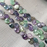 Natural Stone Beads Waterdrop Shape Faceted Fluorite Bead Stone Charms for Jewelry Making Necklace Bracelet 10X12X5mm 7.9 inch