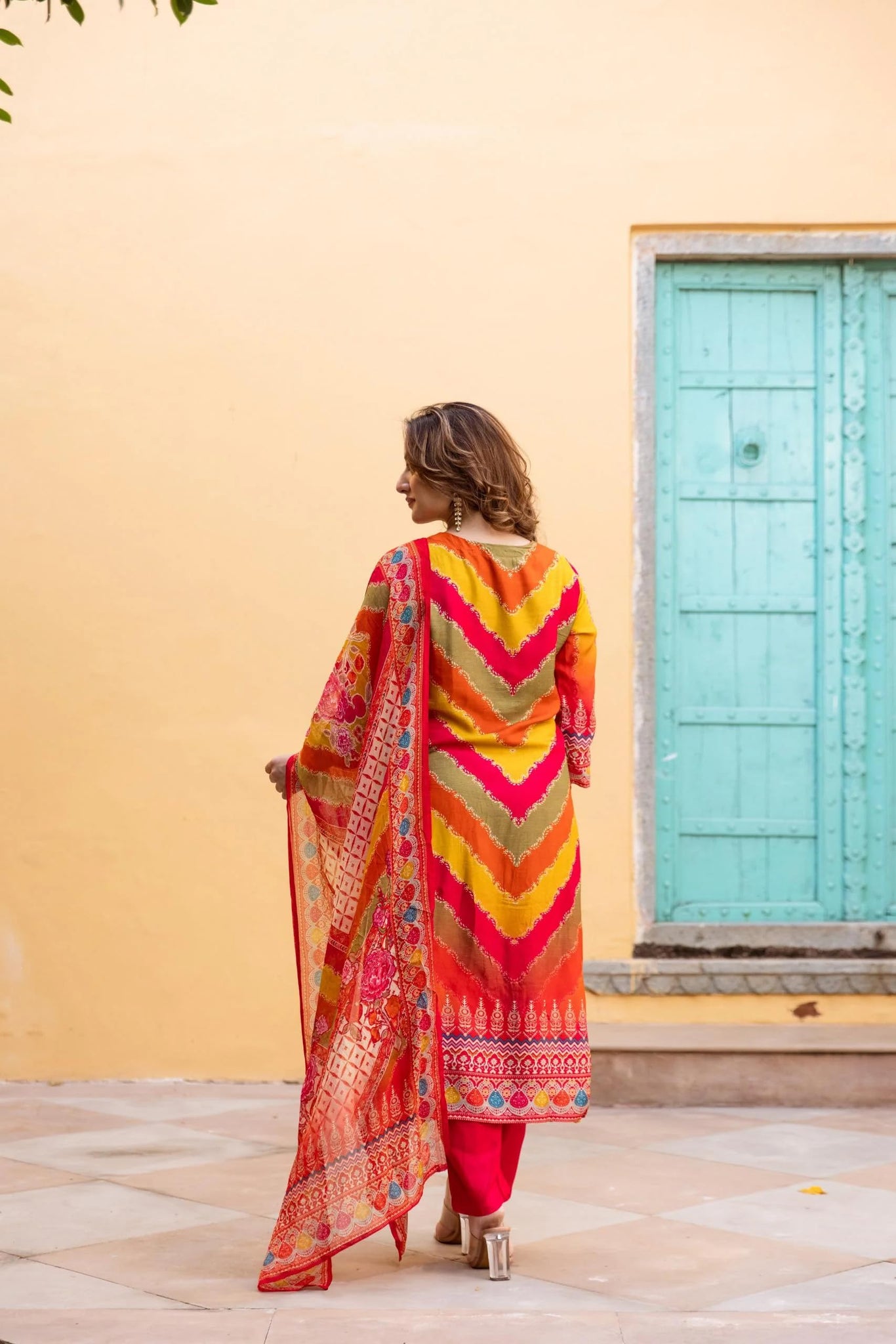 Anni Designer Women'S Rayon Viscose Straight Printed Kurta With Pant & Dupatta (Galops Multi_Xl_Multicolor_X-Large),Multicolour,XL,Rayon,Regular,