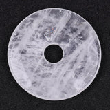GEM-Inside 50mm Cloudy Rock Quartz Stone Circle Donuts Beads for Pendant Jewelry Making Power Energy Chakra Massage GuaSha Scrap
